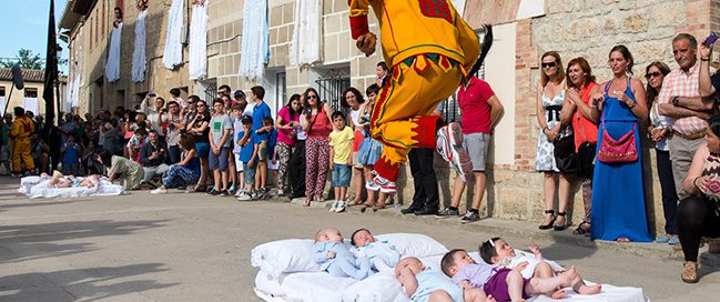 Baby jumping festival, Spain