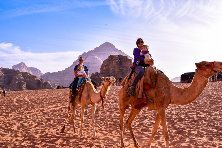 Camel riding in Wadi Rum