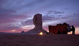Desert camping in the White and Black desert in Egypt.