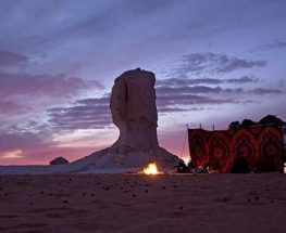 Desert camping in the White and Black desert in Egypt.
