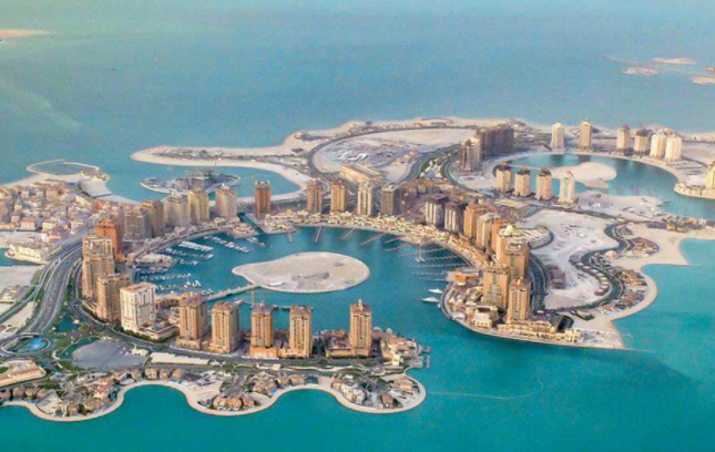 Helicopter ride over Doha