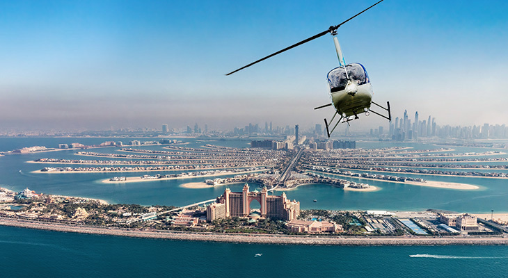 A wonderful helicopter tour in the sky of Dubai