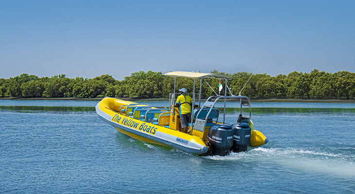 Yellow boat: 45 minutes Yas island tour!