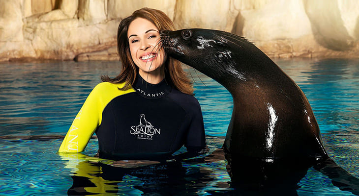 Playing Experience for one hour with the Sea Lions in Atlantis Dubai 