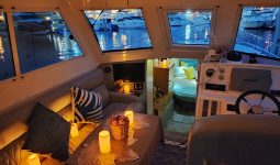 Celebrate with ooltah on a parked yacht