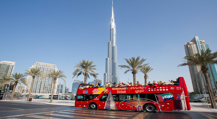 Hop On Hop Off Bus & Dhow Cruise Tour around Dubai 