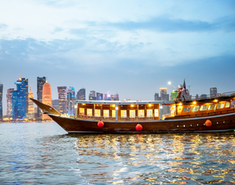 2 hours Sunset Dhow Cruise Passes by West bay, Katara, and The Pearl